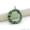 Gemstone Chip Hoop, 33x26mm Round, Gold Wire Wrapped Uncut Beads Jewelry, Nugget Pendant Charm, GemMartUSA (50550)